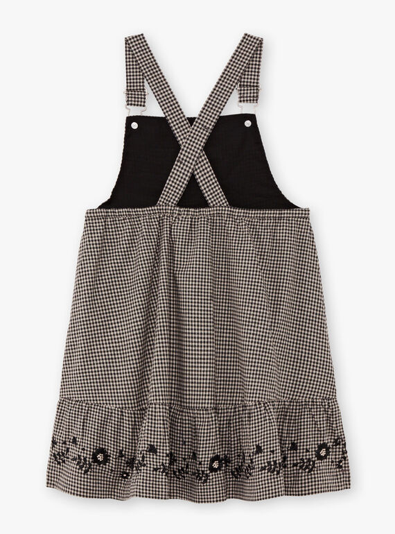 Robe salopette fluide vichy enfant fille BECHAETTE / 21H2PF21CHS090