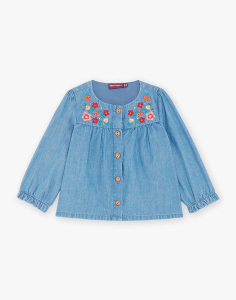 Blouse en denim léger bleu FADIANE / 23E1BFB1CHEP274