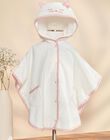 Cape de bain écru à fleurs avec capuche tête de chat et oreilles 3D FECERISE / 23E5BF21CDB001