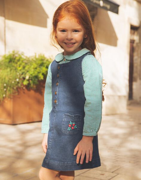 Robe chasuble en denim bleu foncé FECHAZETTE / 23E2PFB1CHSK005