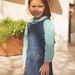 Robe chasuble en denim bleu foncé