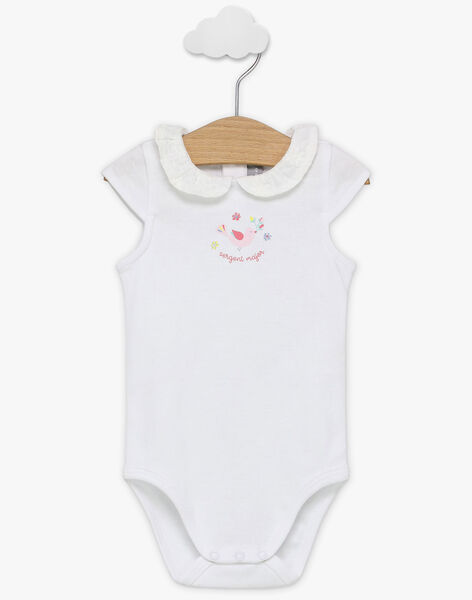 Body Blanc Manches Courtes A Imprime Fantaisie Bebe Fille Body Bebe Sergentmajor