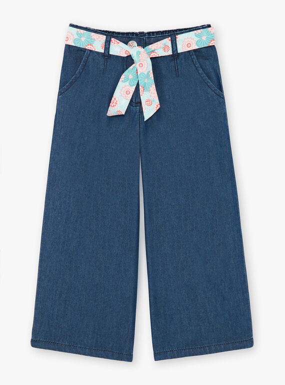 Pantalon large denim avec ceinture ZEPALAZETTE / 21E2PFI1PANK005