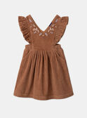 Robe chasuble marron en velours LAROMETTE / 24H2PFS1CHSI810
