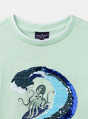 T-shirt Pieuvre en sequin Vert pastel KLIPEROAGE / 24E3PGR1TMCG632