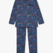 Pyjama jersey bleu marine chiné à imprimé dinosaures