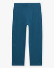 Pyjama deux pièces bleu canard en coton avec cape tête de dinosaure FLORIAGE3 / 23E5PG43PYT714