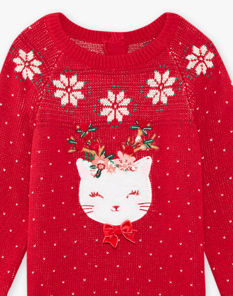 Pull De Noel Rouge En Maille Enfant Fille Achat En Ligne Pull Gilet Et Cardigan Sergentmajor