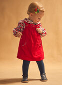 Chasuble rouge en velours à broderies fleurs et pommes Bébé Fille NAGULIA / 25H1BFM1CHS050