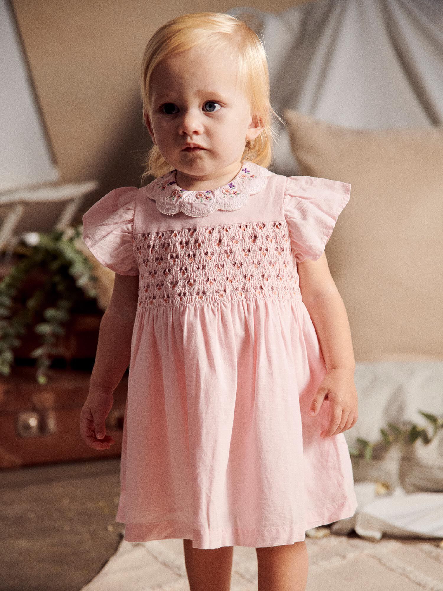 Robe rose en popeline Fille Sergent Major