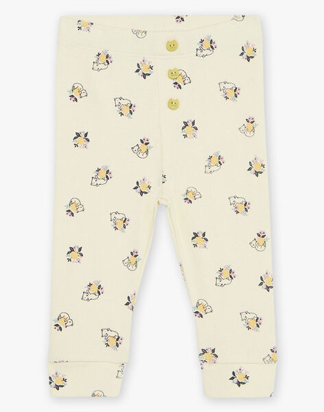 Legging vanille à chats et fruits FAPAULE / 23E1BFO1CAL114