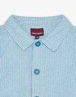 Gilet à rayures bleu azur et blanc FAESCAR / 23E1BGI1GILC218