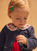 Cardigan bleu marine à broderies pommes Bébé Fille NAGABRIELLE / 25H1BFP1CAR070