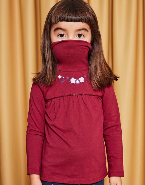 Pull à manches longues prune à imprimé fleuri DROJAETTE 1 / 22H2PF82SPL709