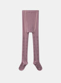 Collants mauves jacquard fantaisie MAJOUETTE / 25E4PF72COL328