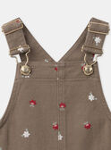 Salopette courte marron imprimé fleurs Bébé Fille NAEMILIE / 25H1BFL1SAL821