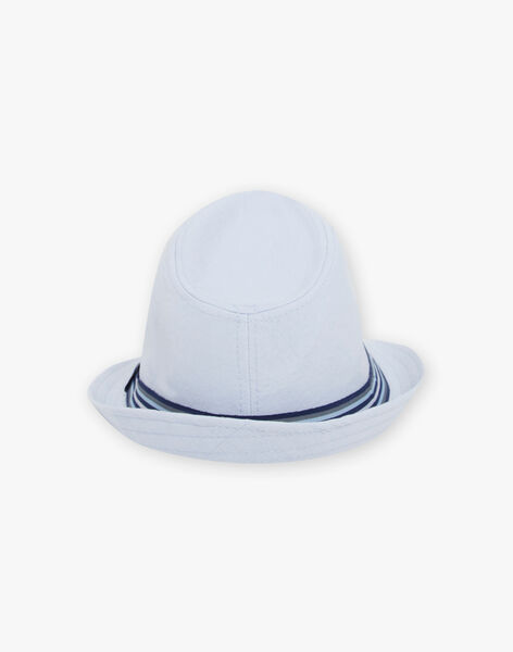 Chapeau bleu clair bande fantaisie contrastée enfant garçon CYCHAPAGE / 22E4PG11CHA020