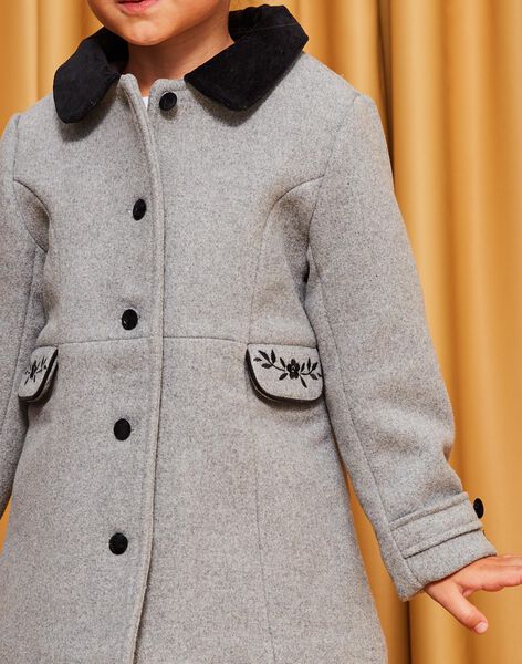 Manteau gris col Claudine DRAMATETTE / 22H2PFM1MANJ922