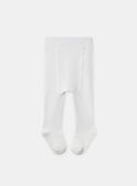 Ensemble salopette vert kaki en velours + body blanc imprimé chien + collant blanc Bébé Fille NAJULIETTE / 25H1BFQ1ENS009