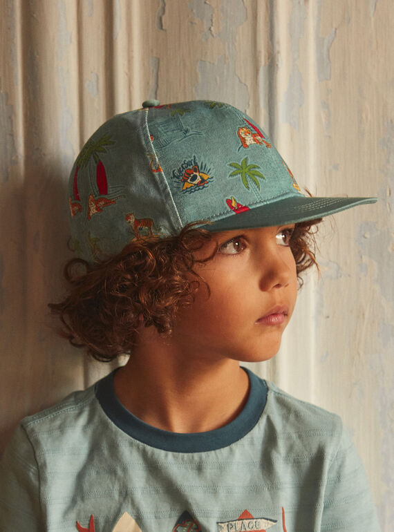 Casquette bleue avec imprimés KROTETAGE / 24E4PGE1CHAC200