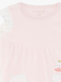 Ensemble dors bien et veste rose pâle en velours bébé fille ZOÉ / 21E0NFG1ENS301