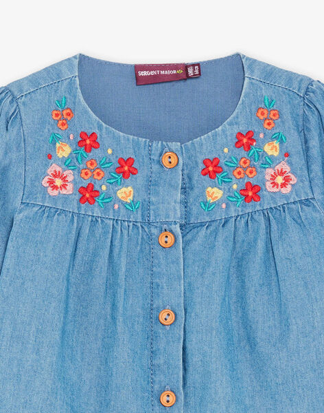 Blouse en denim léger bleu FADIANE / 23E1BFB1CHEP274