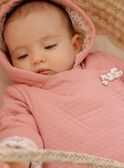Veste à capuche en tubique rose clair FOUSIA / 23E0CF61VESD332