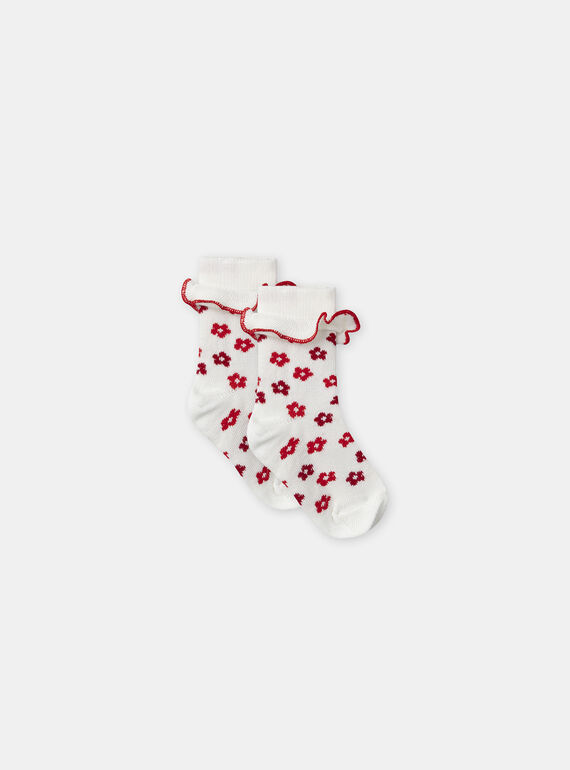 Chaussettes écrues imprimé fleuri Bébé Fille NACLAIRE / 25H4BFK1SOQ001