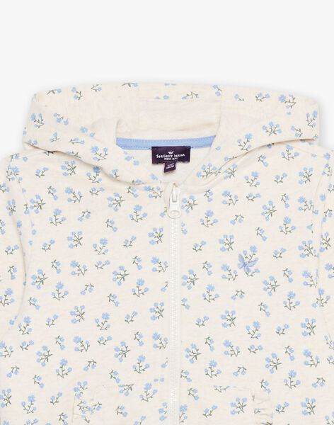 Haut de jogging vanille et bleu à fleurs FRIVIETTE / 23E2PFJ2JGH114