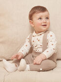 Ensemble pantalon, body et chaussettes beige et blanc LONDON / 24H0CM11ENS007
