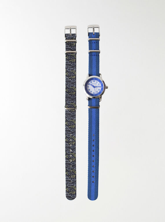 Montre bleue avec 2 bracelets interchangeables ENZO / 20J7GG11MON208