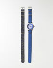 Montre bleue avec 2 bracelets interchangeables ENZO / 20J7GG11MON208