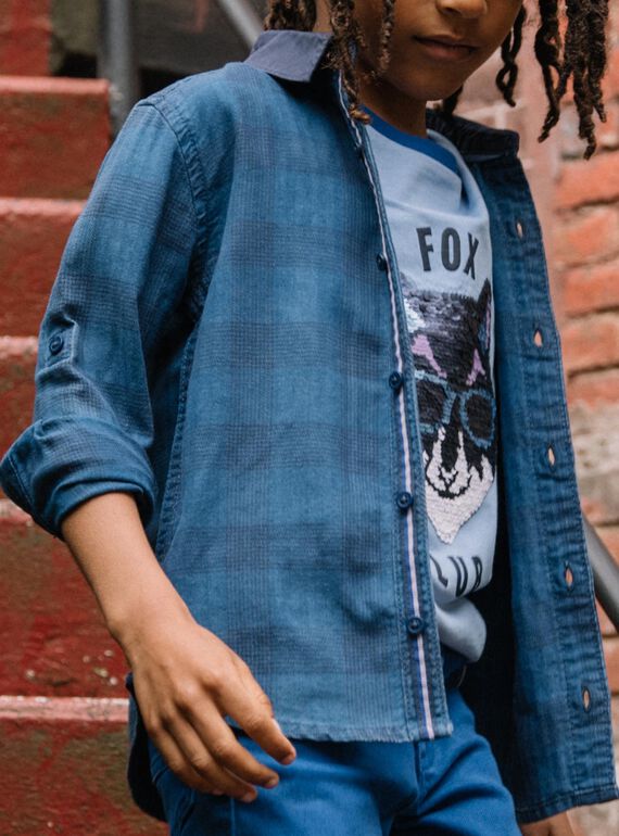 Chemise bleue à carreaux DACHEMAGE / 22H3PG51CHMC207