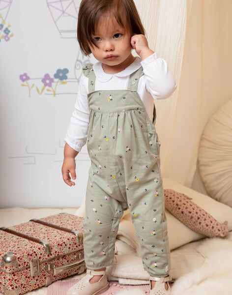 Salopette Vert Kaki Imprime Fleuri Bebe Fille Ensemble Combinaison Et Salopette Bebe Sergentmajor
