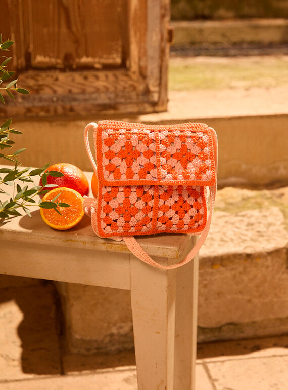 Sac orange en crochet  MLOSAKETTE / 25E4PFP1BESE413