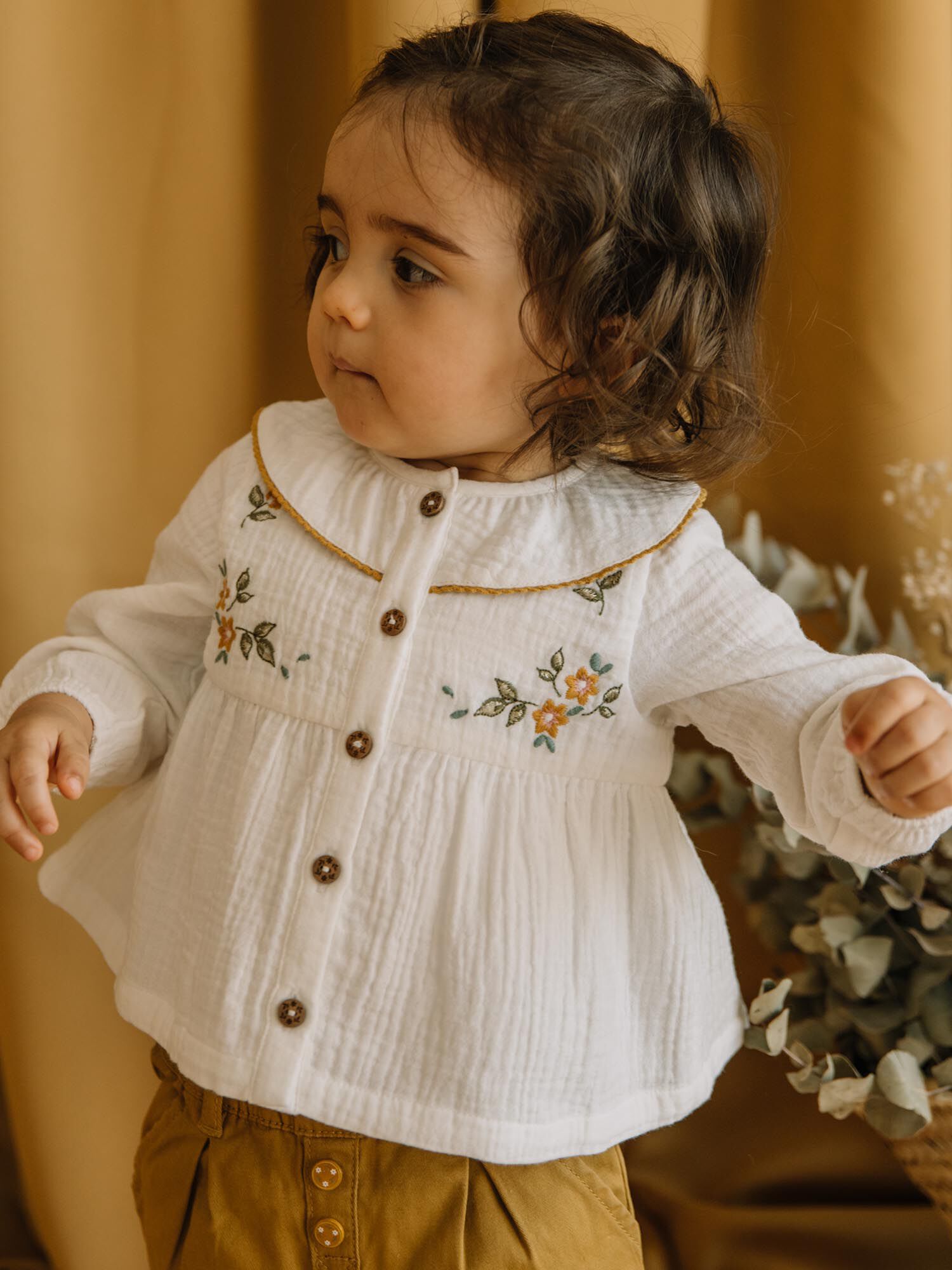 Chemise en double gaze de coton cru