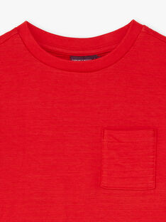 T-shirt manches longues côtelé rouge enfant garçon BUTILAGE2 / 21H3PGB4TML050