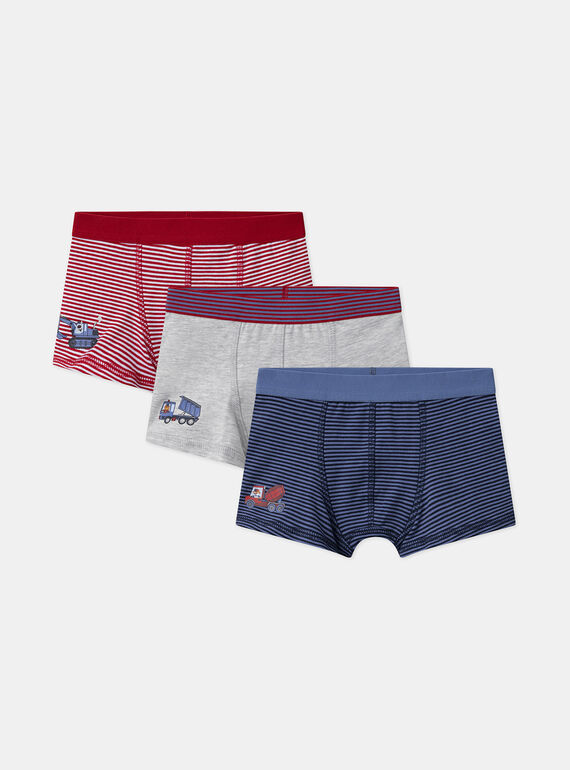Lot de 3 boxers Camion  en jersey MLIBOXAGE / 25E5PG42BOX201