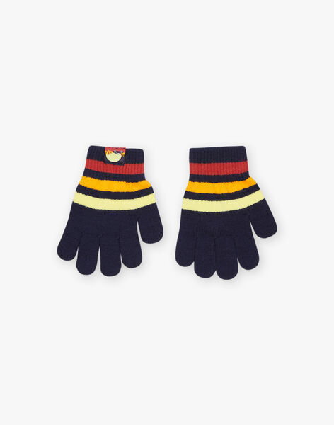 Gants bleu marine en tricot avec rayures FRAGANAGE / 23E4PG51GAN713