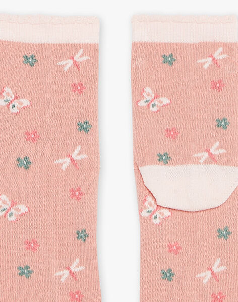 Chaussettes rose à Jacquard papillons FISOZETTE / 23E4PFD1SOQD318