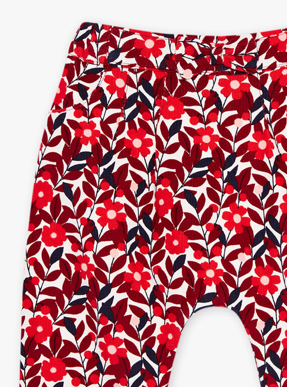 Pantalon en velours côtelé à imprimé fleuri DAORIANE / 22H1BFX1PAN001