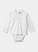 Blouse-body écrue à volants LACOLINE / 24H1BFJ1BOD001