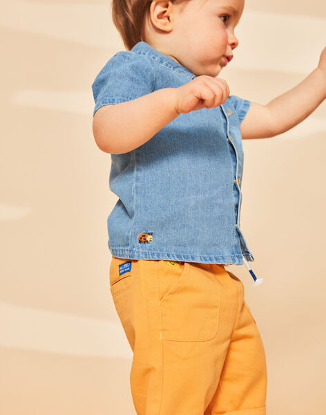 Chemise en denim bleue à manches courtes FAROBERT / 23E1BGS1CHMP272