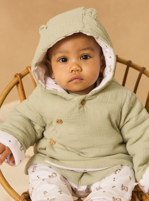 Veste à capuche en gaze de coton et jersey MOLDOVAN / 25E0CG12VESG610