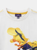 T-shirt écru imprimé dinosaure KITIAGE / 24E3PGC1TMC632