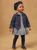 Cardigan bleu foncé à col claudine Bébé Fille NAJUNE / 25H1BFQ1CAR070