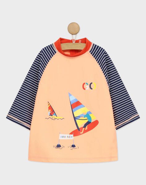 Tee Shirt Anti Uv Orange Les Jours Fleuris Enfant Sergentmajor