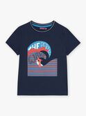 T-shirt bleu marine avec vague et surfeur FOWAVAGE / 23E3PGC1TMC070