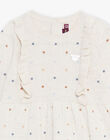 Robe en tricot à jacquard petits pois écru DAROXANE / 22H1BFY1ROB006
