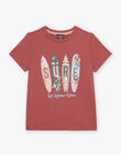 T-shirt rouge thème surf FISURFAGE / 23E3PGD2TMC303